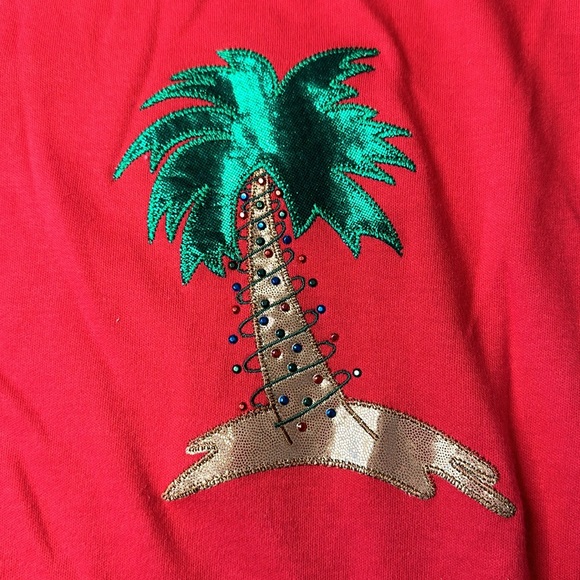 MC sportswear Woman’s palm tree 3/4 sleeve shirt Christmas size XL - Picture 4 of 4